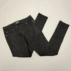 VTG TRIPP Daang Goodman Pants Women Size 1 Black Leopard Velvet Print Pants